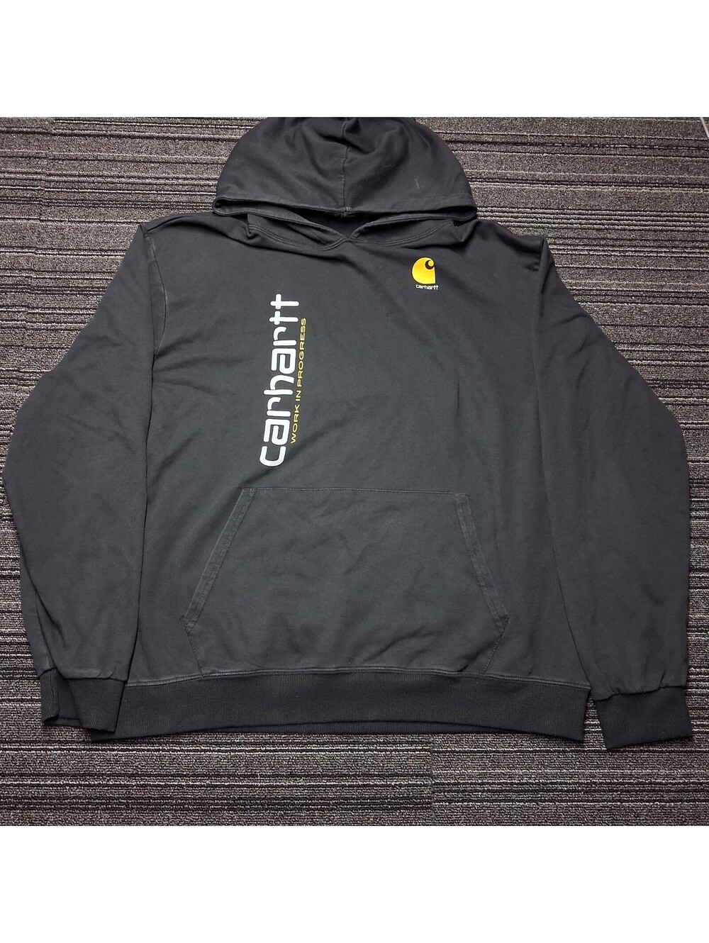 Carhartt Graphic Hoodie Mens XL Black Skull Back Print Pullover Sweatshirt